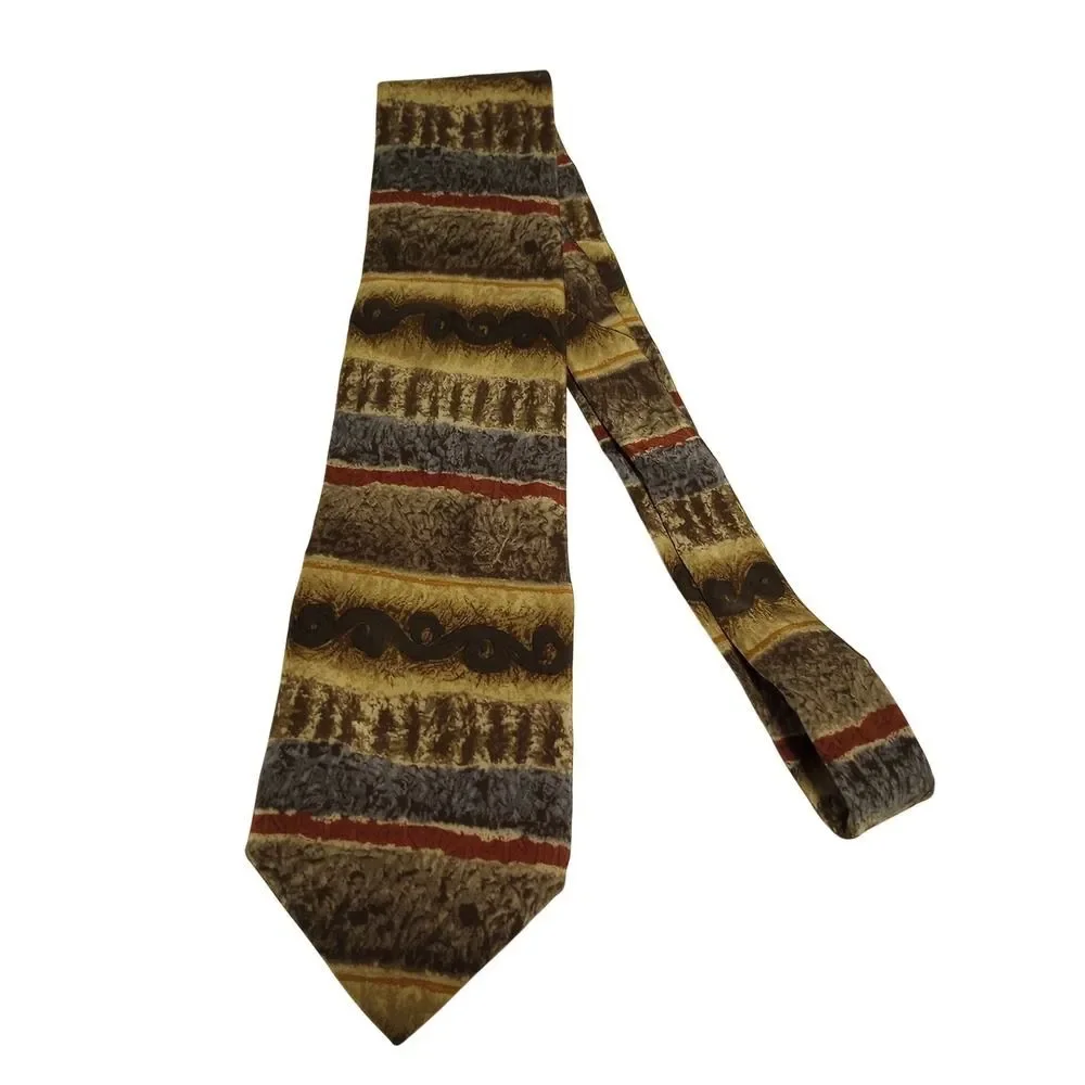 Jimmy V Stonehenge Men's Tie Peggy Fleming Collection Abstract‎ Pattern Silk